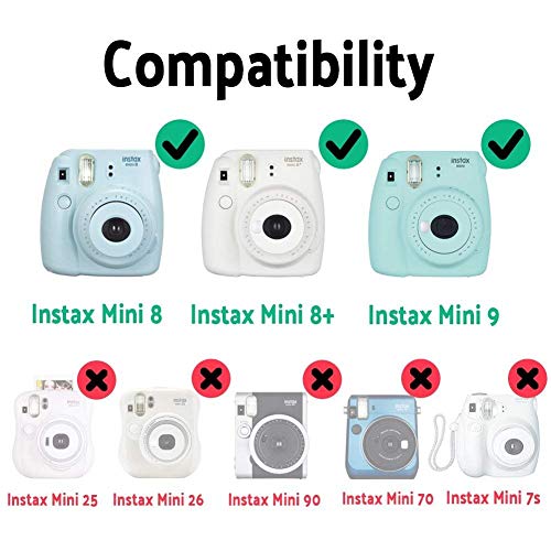 Katia Instant Camera Accessories Bundle Compatible for Fujifilm Instax Mini 9 / Mini 8+ / Mini 8 Instant Film Camera. Includes Camera Case, Album, Frame, Stickers, Strap,etc - Purple Alpaca