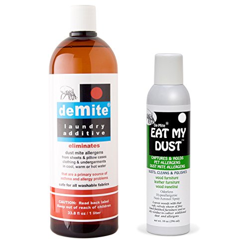 DeMite Laundry Additive (1 Liter) Dust Mite Eliminator - Eat My Dust (10 oz) Cleaning, Dusting, Polishing Spray
