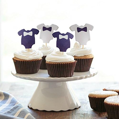 Value Pack- 24 Cupcake Toppers Picks- Various Themes (Baby Boy)