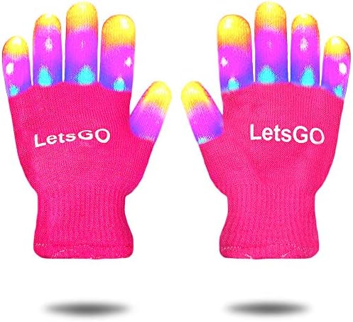 Ouwen Amazing Colorful Flashing Novelty Gloves - Best Gifts for Boys Girls