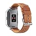 bayite Leather Bands Compatible Fitbit Ionic, Genuine Leather Replacement Accessories Straps Wristband Women Men, Brown