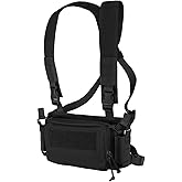 KRYDEX Tactical Chest Rig with Triple 5.56/7.62 Mag Pouch Insert 9mm Mag Pouches and X Harness