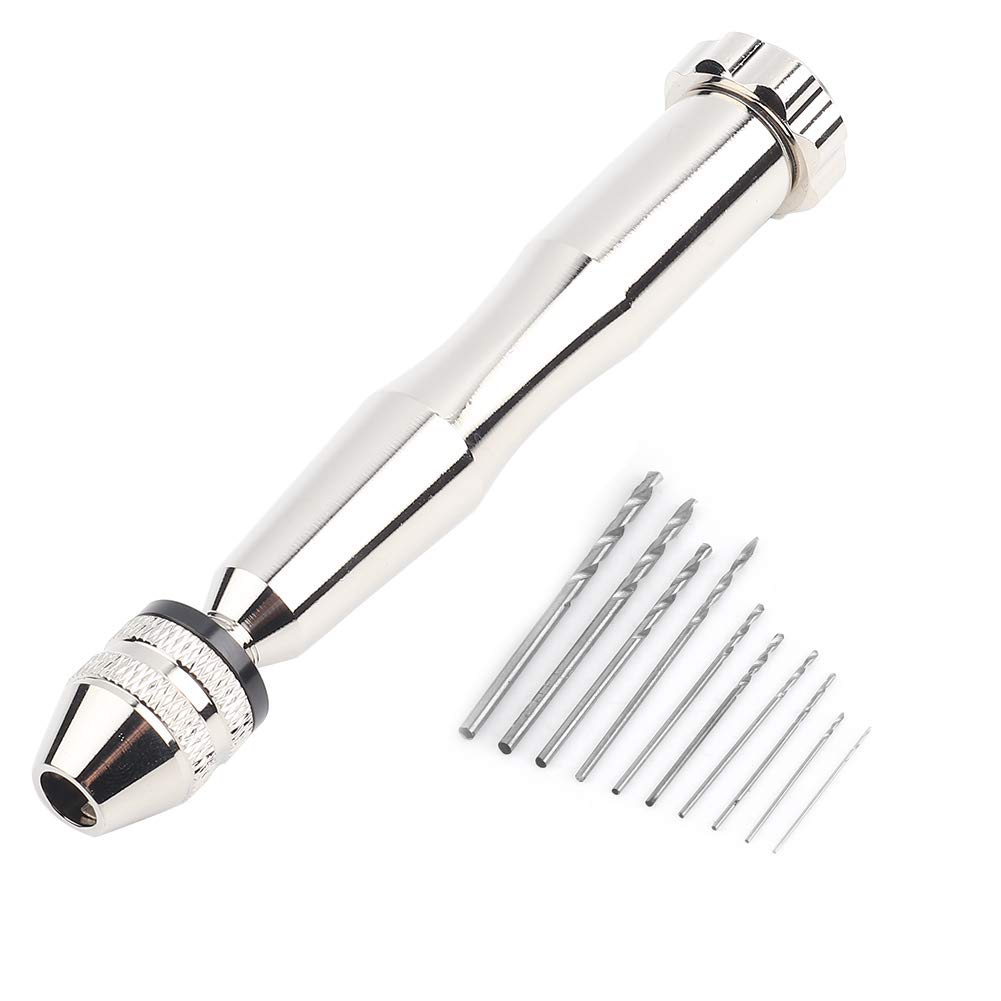 0.3-3.6mm Wood Hand Drilling Tool Set, Chuck Hand Twist Drill with 10 HHS Drill Bits