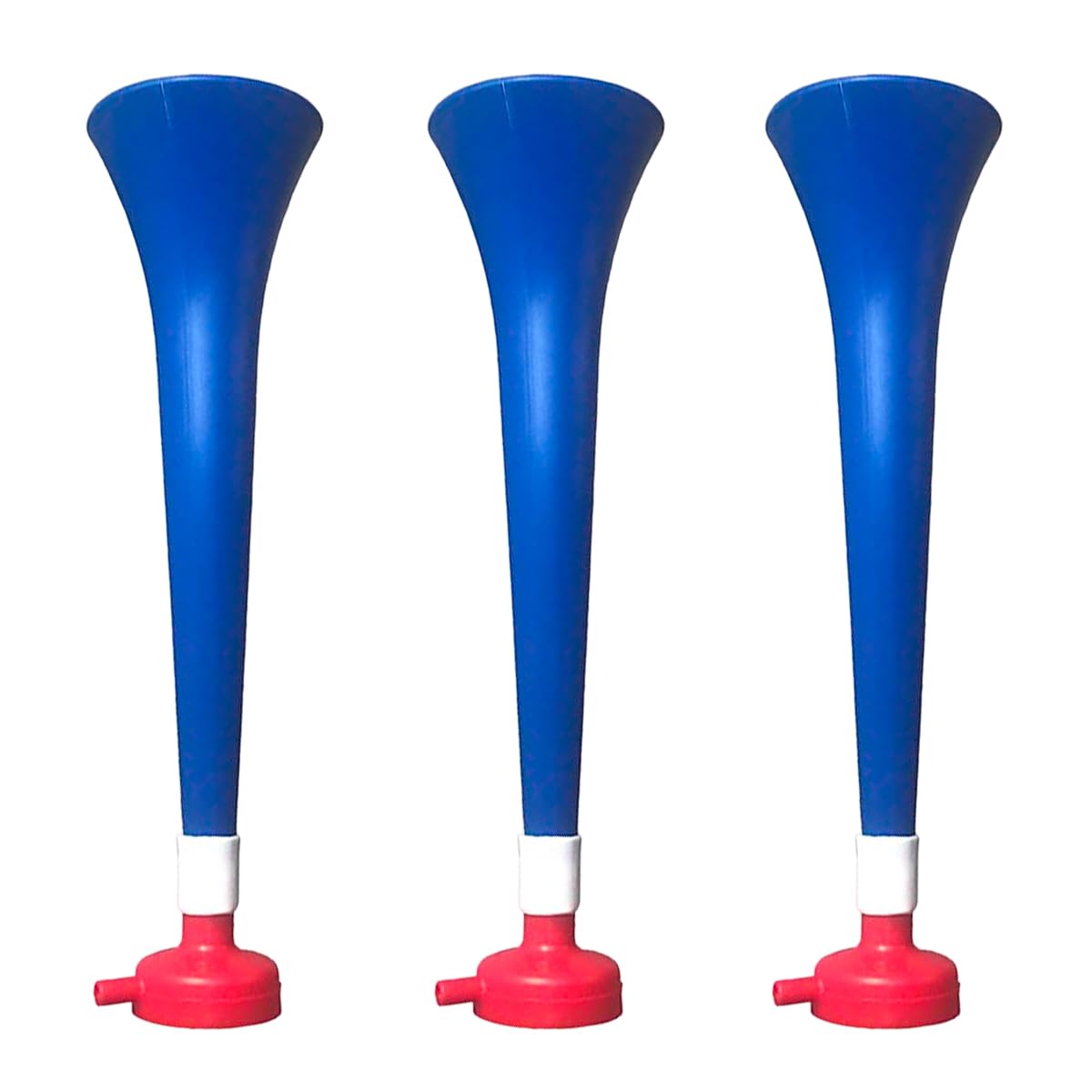 FUN FAN LINE - Pack 3 Resistant Plastic Vuvuzelas | Cheering Trumpets for Football, Sports Events and Parties | Extreme Noise Horn 120 DB | Party Favors for Fans (France)