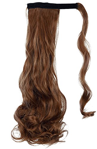 18" Wavy Curly Wrap Around Ponytail Extension for Woman Synthetic Hair Extension