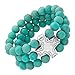 Silpada 'Devotion' Natural Howlite Beaded Stretch Bracelet in Sterling Silver, 7