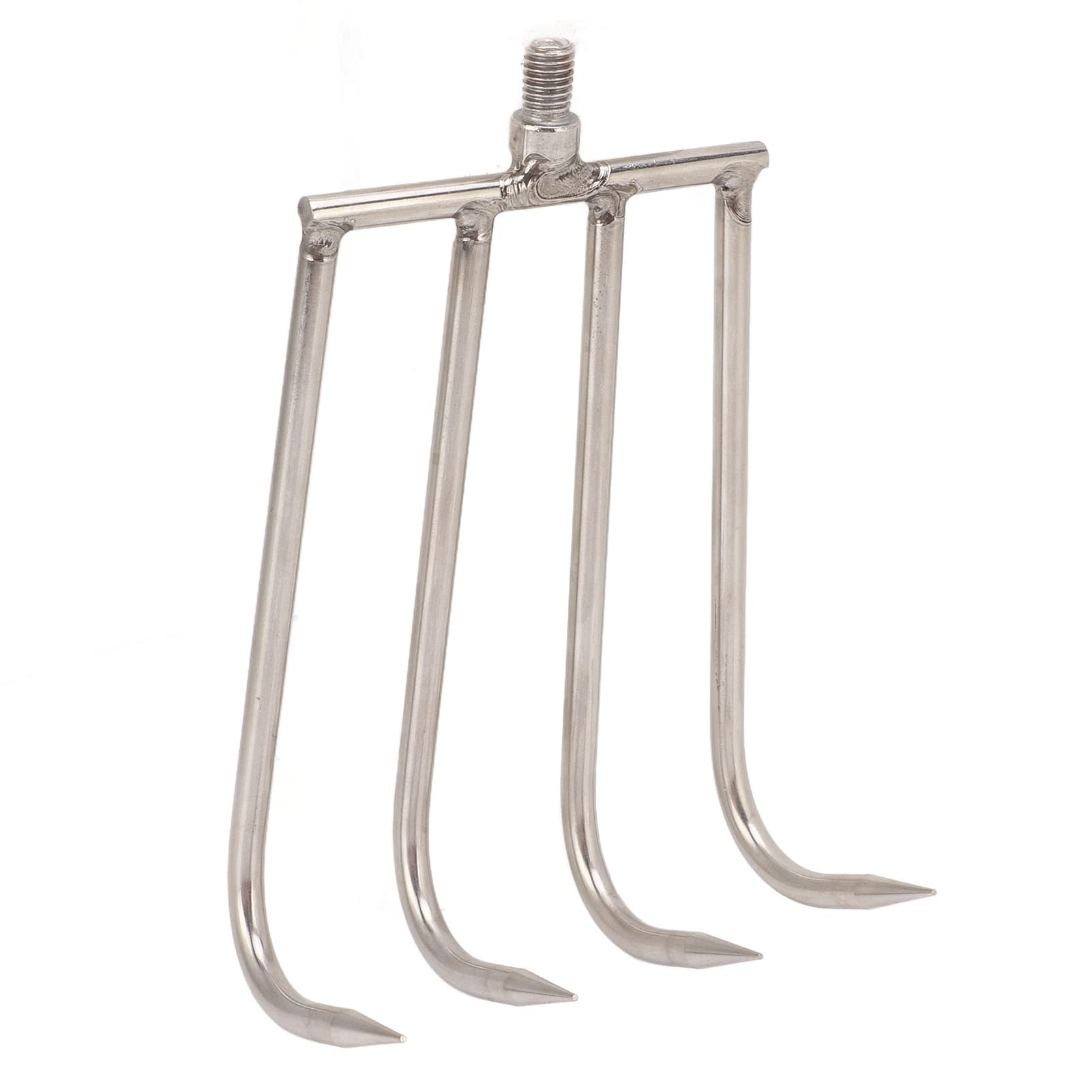 Alomejor 4 Teeth Rake Stainless Steel with 8mm Threaded Interface Fishing Tool for Fishing Enthusiasts(S)