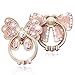 Finger Ring Stand Grip,2 Pack Luxury Glitter Diamond Universal Metal Kickstand for iPhone 16/15/14/13 Pro Max, Galaxy S24/S23/S22 Ultra, Finger Ring Grip Holder for All Smartphone, Pink/Bowknot
