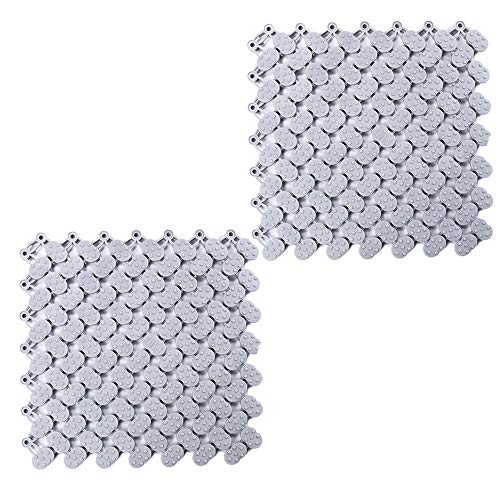 Pvc Interlocking Bathroom Floor Tiles 8 3 X 8 3 Inch 2pcs Drain