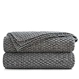 Longhui bedding Grey Knitted Throw Blanket for