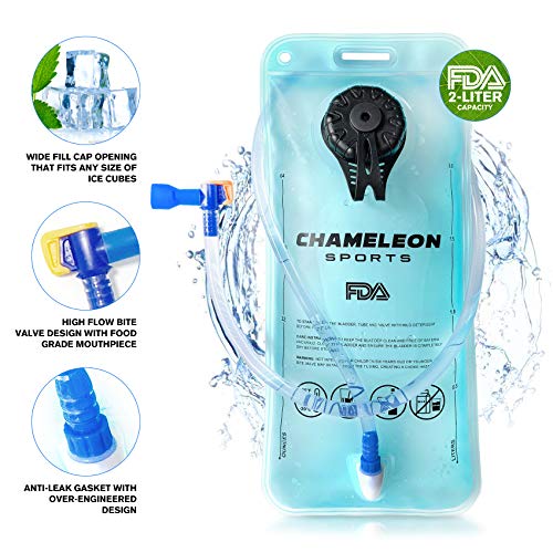 Chameleon Hydration Backpack Pack – Perfect Camel Bag for Running, Cycling and Hiking – 2L Water Bladder Included - Thumbnail 4