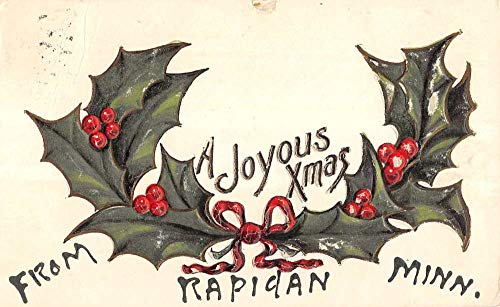 Rapidan Minnesota Joyous Xmas Holly Antique Postcard K99661