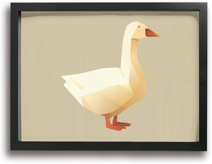 Amazon Co Jp Shamp ポリゴン アヒル 絵 壁掛け 絵画 インテリア ポスター アートポスター フレームレス装飾画 アートフレーム ポスター 横 額縁付き ホーム キッチン