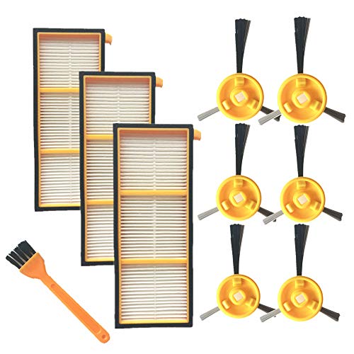 ZLZH 3 Filter + 6 Side Brushes + 1 Cleaning Tool for Shark Ion Robot