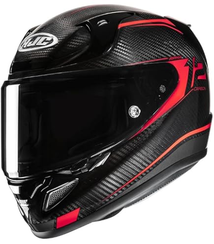 HJC RPHA 12 CARBON Keres Natural Motorcycle Helmet, DOT Approved (MC1, Medium) : Automotive
