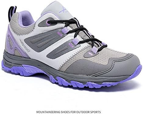 Mountbeyond Womens Waterproof Hiking Shoes Outdoor Breathable(Grey 8)