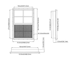 Shed Windows 2 Pack 18" W x 27" H Flush Mount White