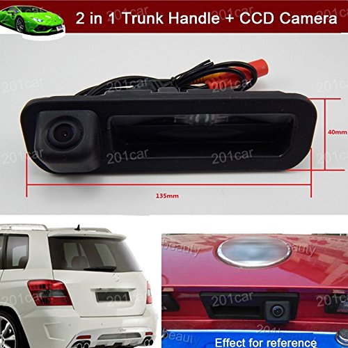 2 in 1 Replacement Car Trunk Handle + CCD Rear View Backup Reverse Parking Camera for Ford Focus Hatchback 2011 2012 2013 2014 2015 2016 2017 2018 2019