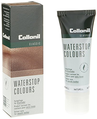 Collonil Waterstop Colors Classic Cream for All Colors. Waterproofs, Cleans, and Conditions All Smooth Leather Made with Real Almond Oil. Made in Germany.