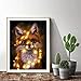5D Diamond Painting Kits for Adults Kids, Christmas Lights Fox Full Drill Diamond Embroidery Big Size Art Craft for Home Wall Decor 18x12 Inch