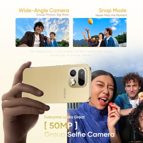 realme 16 Pro 5G Smartphone 8+256GB, Master Gold, MediaTek Dimensity 7300 Max, 6.78 Inches 144 Hz AMOLED, 200MP OIS Rear Camera, 50MP Front Selfie, 6500mAh Battery, 80W Ultra Charge, NFC,eSIM, IP69
