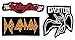 Set_ROCK012 - Def Leppard Patch, Motley Crue Patch and Led Zeppelin Patch, 3 Pcs Heavy Metal Patches, Applique Embroidered Patches - Rock Band Iron on Patches