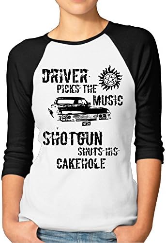 Driver Picks The Music Women Fashion TEE 3/4 Sleeve Raglan Tee
