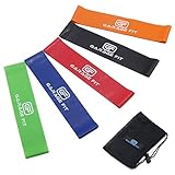 Resistance Loop Bands - Exercise Bands - Resistance Bands - 5 Exercise Band Set with Carry Bag - Garage Fit - Stretching, Yoga, Pilates