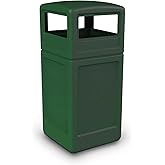 Commercial Zone-73295399 PolyTec 42 Gallon Square Waste Container with Dome Lid Color: Green