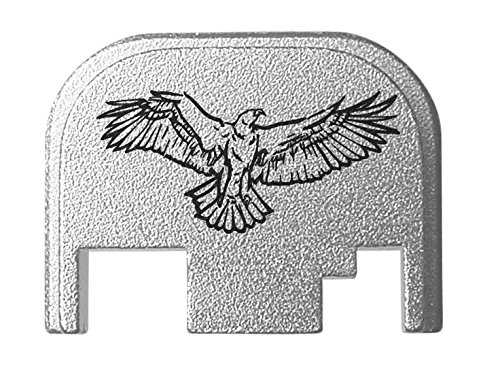 Rear Slide Cover Plate Silver For Glock Models 17 17L 19 20 21 22 23 24 26 27 29 30 31 32 33 34 35 36 37 38 39 40 41 Gen 1-4 Eagle Wings Spread By NDZ Performance