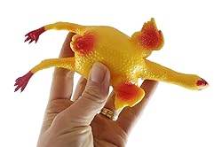 2 Large 7" Egg Laying Stretchy Rubber Chicken That