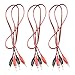 Eiechip Alligator Clips Electrical, Insulated Alligator Clips with Wires Test Cable Double-Ended Clips, Alligator Clips Insulated Test Leads Cable Black&red 3Groups 42inches