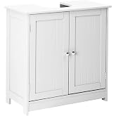 Bonnlo Pedestal Sink Storage Cabinet with 2 Doors Traditional Under Sink Cabinet Bathroom Space Saver Organizer with Adjustable Shelf White 23 5/8" W x 11 7/16" D x 23 5/8" H