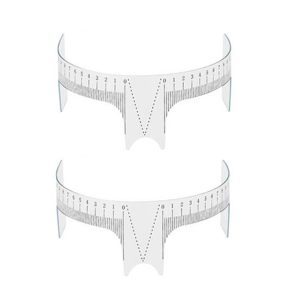 erioctry 2PCS Eyebrow Stencil Ruler Measure Tool Makeup Reusable - Black