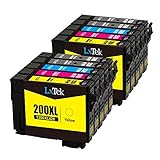 LxTek Remanufactured Ink Cartridge Replacement Set For Epson 200XL (4 Black|2 Cyan|2 Magenta|2 Yellow) 10 Pack Compatible With XP-200 XP-300 XP-310 XP-400 XP-410 WorkForce WF-2520 WF-2540 WF-2530