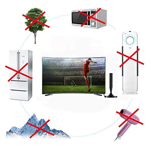 Digital TV Antenna,Full HD Amplified Smart TV Indoor Antenna TV Aerial-HDTV Antenna with Powerful Amplifier Signal Booster,60-120 Miles Range Support 4K 1080p and Older TV's with 16.4ft Coaxial Cable