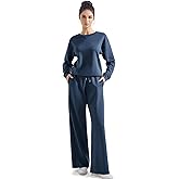 SUUKSESS Women Modal Fall 2 piece outfits Oversized Sweatshirt Wide Leg Pants