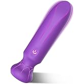 Mini Bullet Vibrator, 9-Speed Clitoral Stimulator, Rechargeable, Purple | Unique lipstick shape, 9 powerful yet quiet vibration modes, fully waterproof, and fast magnetic charging.