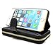 iPhone 6 Plus Case, Areion Patent PU Leather Zipper Card Slot Travel Wallet Case Cover For iPhone 6 Plus (Black)