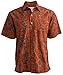 Johari West Men's Button-Down Short Sleeve Shirt, Indo Bay (Amber, Large)