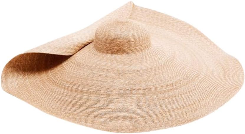 MEANIT Womens Sun Straw Hat Oversized Wide Brim Summer Hat Foldable Roll up Floppy Beach Hats Cap Packable for Travel