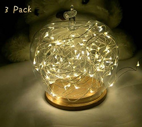 3 Pack, ZIUMIER Battery Powered Mini Christmas LED String Lights,30Leds 10ft/3m Copper Wire Light for Bedroom Wedding Christmas Tree Indoor Outdoor,Warm White