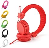 EINSKEY Extre-Soft Kids Headphones with Microphone for iPad iPod iPhone Tablets Laptops Android Smartphones PC Computer, Wired Foldable Children Headset for Boys Girls