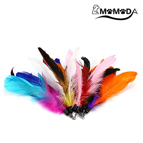 Cat Feather Teaser Toys, MOMODA Surprise 8 Pack Feather Cat Refills, Perfect Interactive Cat Wand Toys for Cat and Kitten Exercise