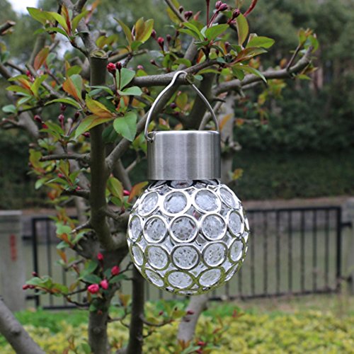 Kanzd Waterproof Solar Rotatable Outdoor Garden Camping Hanging LED Round Ball Lights (White) - Thumbnail 2