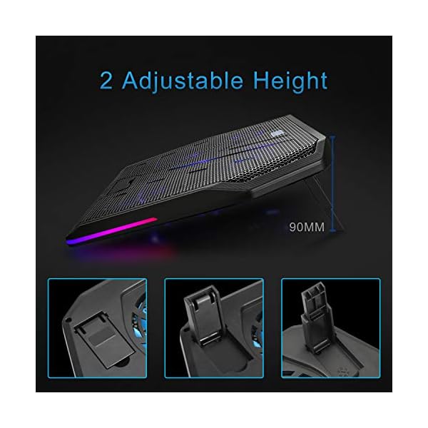 TECKNET-RGB-Gaming-Cooling-Pad-Quiet-Laptop-and-Notebook-Cooling-Pad-With-5-Fans-Touch-Button-and-Blue-LED-Laptop-Cooler-fits-12-19 TeckNet RGB Gaming Cooling Pad Quiet Laptop and Notebook Cooling Pad With 5 Fans, Touch Button and Blue LED Laptop…