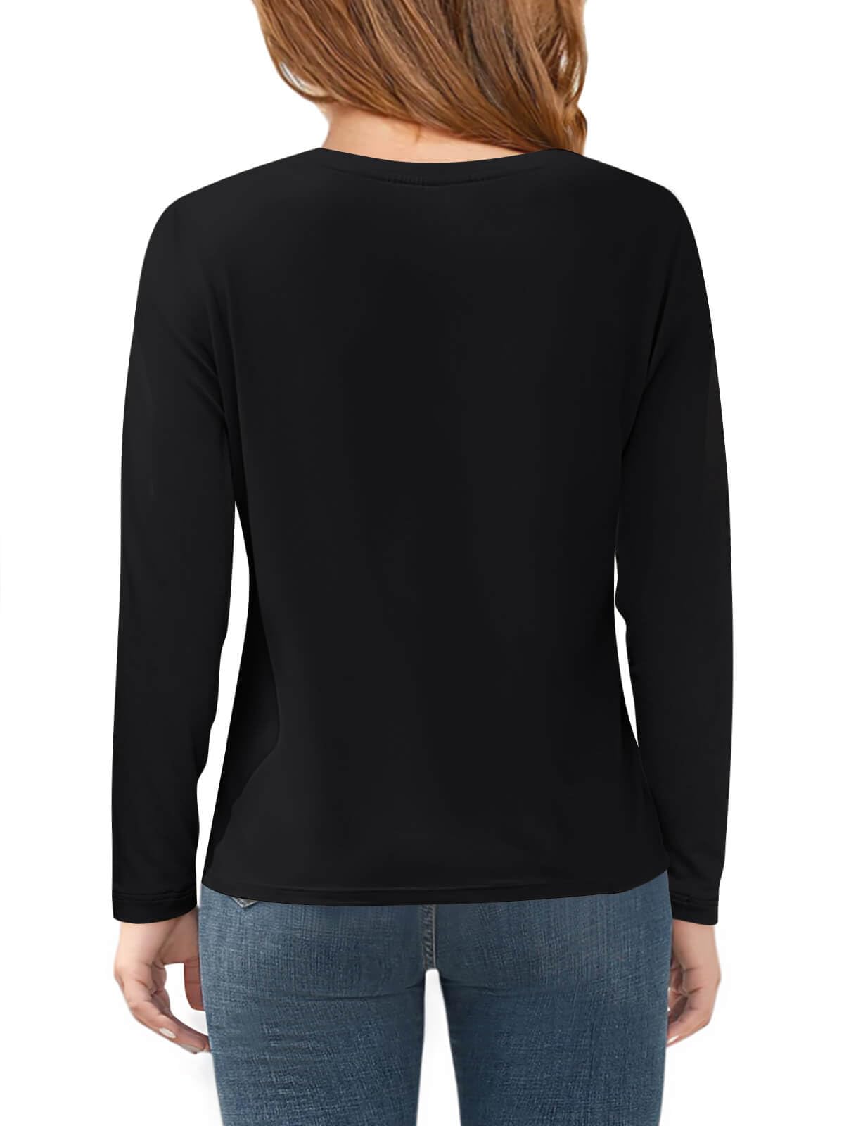 Haloumoning Girls Long Sleeve T Shirts Kids Fall Tops Crewneck Basic Tees 5-14Y