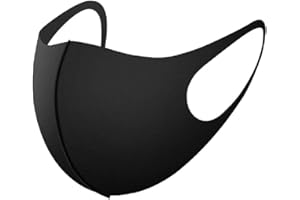 Black Reusable protective face mask (Pack of 2) for adults with washable & breathable fabric, easy on the ears, anti-pollutio