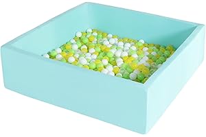 ENMOGO Extra Large Foam Ball Pit for Toddlers Kids Square Soft Ball Pool Ideal Gift Play Toy for Children (Blue)