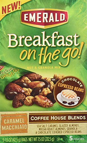 Emerald Breakfast On The Go! Nut & Granola Mix Coffee House Blends Caramel Macchiato - 5 ct by Emerald